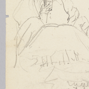 Drawing, Woman drinking, wine bottles, recto; Shopping List for Mount Katahdin Climb, verso, Fall 1878?