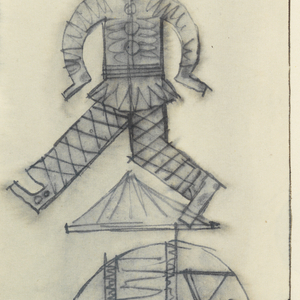 Drawing, Decorative Design with Clown, Elephant, and Ballerina, ca. 1930