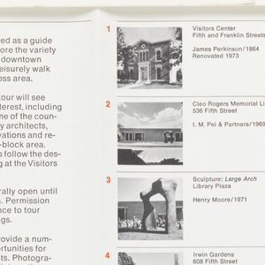 Print, Brochure for Visitors Center, Downtown Walking Tour, Columbus, Indiana, 1973