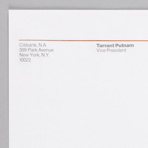 Print, Citibank Letterhead, ca. 1975