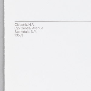 Print, Citibank envelope design, ca. 1975