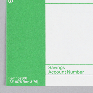 Print, Citibank Deposit Slip Design, ca. 1975