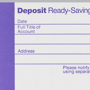 Print, Citibank Ready-Savings Deposit Slip Design, ca. 1975