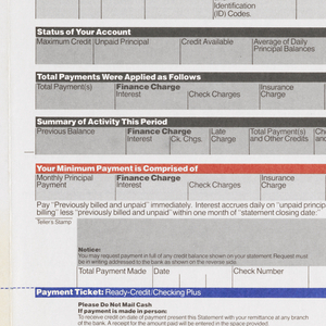 Print, Citibank Statement Design, ca. 1975