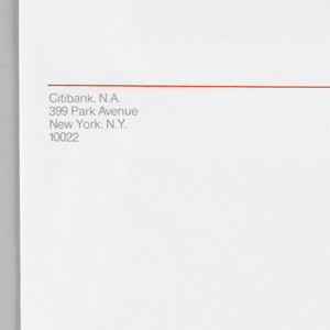 Print, Citibank envelope design, ca. 1975