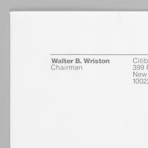 Print, Citibank letterhead design, ca. 1975