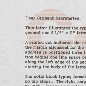 Print, Citibank letterhead design, ca. 1975