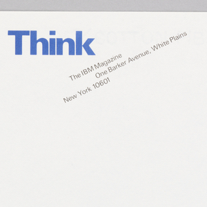Print, IBM Think Letterhead, ca. 1956