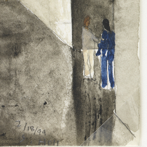Drawing, Interior view of the Chapel of St. Ignatius, Seattle University: Processional Corridor (?), Feburary 18, 1994