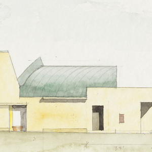 Drawing, Exterior View of the Chapel of St. Ignatius, Seattle University:  West Elevation, October 14, 1994