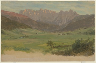 Drawing, Reiter Alpe from Ramsau bei Berchtesgaden, Bavaria (Germany)