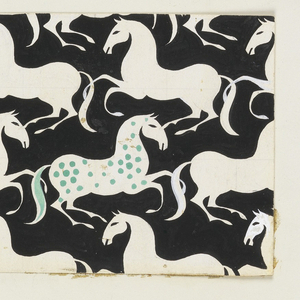 Drawing, Galloping Horse Pattern,Textile Design, 1950–70