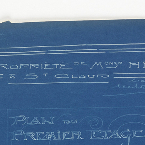 Blueprint, Villa of M. Hemsy, St. Cloud, Plan du Premier Etage, 1913