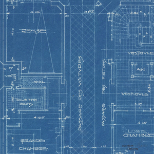 Blueprint, Apartment House, Rue Heine, Plan du Rez de Chaussee, 1925