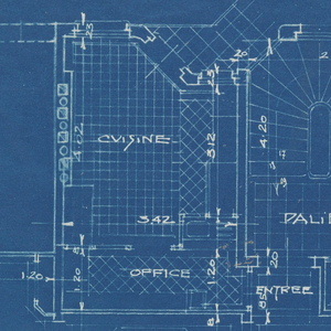 Blueprint, Apartment house, Rue Heine, Plan du 4e Etage, 1925