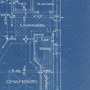Blueprint, Apartment House, Rue Heine, Plan du 5e Etage, 1925