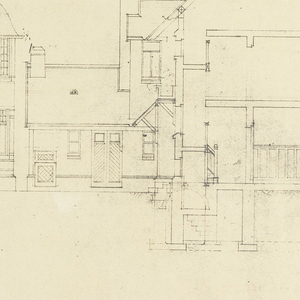 Photostat, Rendering of the elevation of a rural house, ca. 1907