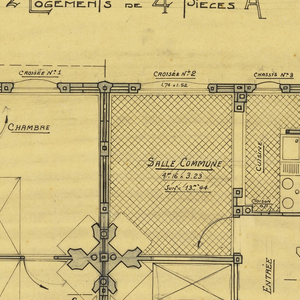 Drawing, Ground Plans for First and Seconf Floors of a Two-Family Mass-operation House (Type No. 1), ca. 1921