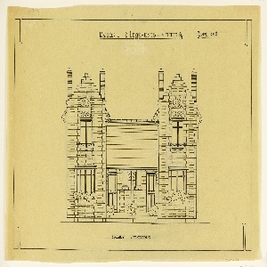 Drawing, Plan and Elevation for Two Family House (Type No. 2), ca. 1921