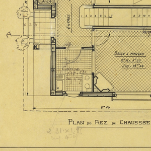 Drawing, Rendering of the Floor Plan of a Two Family Mass-operational House (Type No. 7), ca. 1921