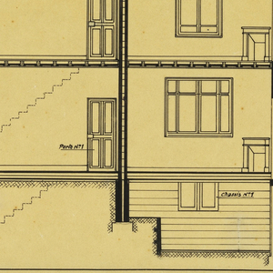 Drawing, Rendering of Interior View of Two Family Mass-operational House (Type No. 7), ca. 1921