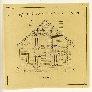 Drawing, Rendering of the Principal Facade of a Two Family Mass-operational House (Type No. 7), ca. 1921