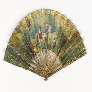 Pleated Fan And Case, early 20th century