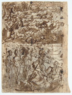 Drawing, Rebecca and Eliezer at the Well