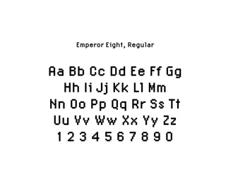 Digital Typeface, Emperor Eight (aligns with Lo-Res 12 Narrow)