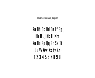 Digital Typeface, Universal Nineteen (aligns with Lo-Res 28 Regular)
