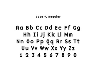 Digital Typeface, Base 9
