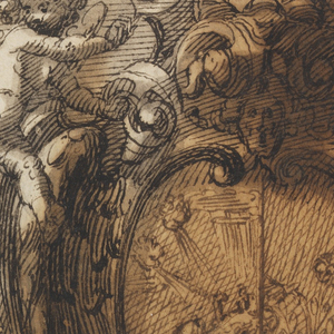 Drawing, Design of Escutcheon with Coat of Arms, 1620–40