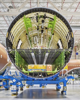 Photograph, Midbody section of the 787 Dreamliner