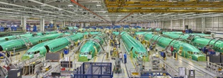 Photograph, Assembly of Boeing 737 MAX fuselage sections