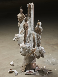 Photograph, Ceramic mold broken open to reveal Oscar® statuettes