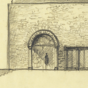 Drawing, Entrance Elevation of the Exterior of a Proposed Chapel for Trinity Church, Boston, Massachusetts, May 7–8, 1960