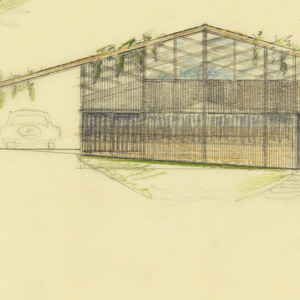 Drawing, South Elevation of a Split-Level House to be Erected in Palo Alto, California, October 1957