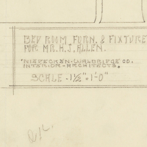 Drawing, Desk for Mrs. Allen, Henry J. Allen Residence, Wichita, Kansas, 1917