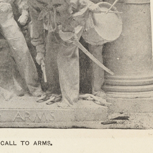 Print, Detail of the Call to Arms Statue on the Dewey Arch, 1899