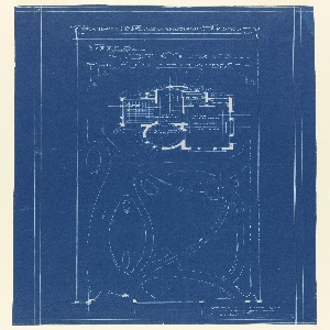 Blueprint, Villa of M. Hemsy, St. Cloud, Plan du Rez de Chaussee, 1913