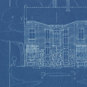 Blueprint, Villa of M. Hemsy, St. Cloud, Face Posterieure, 1913
