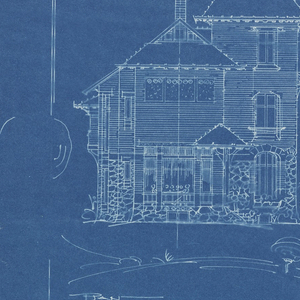 Blueprint, Villa of M. Hemsy, St. Cloud, Facade Laterale, 1913