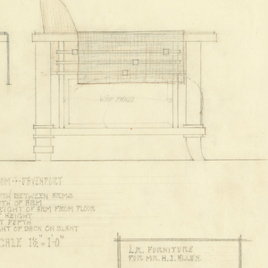 Drawing, Living Room Davenport, Henry J. Allen Residence, Wichita, Kansas, 1917