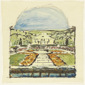 Drawing, Study for Title Page for Les Jardins d