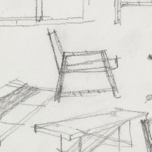 Drawing, Design for Chairs and Tables, 1945–75