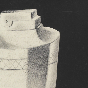Drawing, Three Designs for Silver Cigarette Lighters, 1950–70
