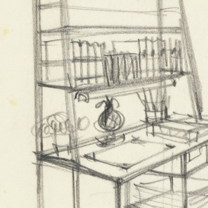 Drawing, Design for Desk and Chairs, 1950–70