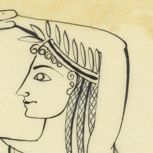 Drawing, Design for Silver Engraving: Seated Woman, 1920–30