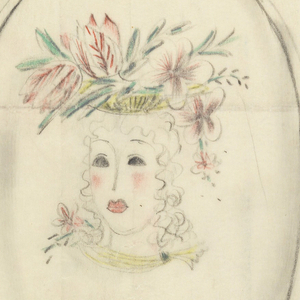 Drawing, Design for Hand Mirror with Woman