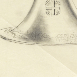 Drawing, Design for a Silver Chalice with Grapes and Leaves on Cup and Base, 1950–70